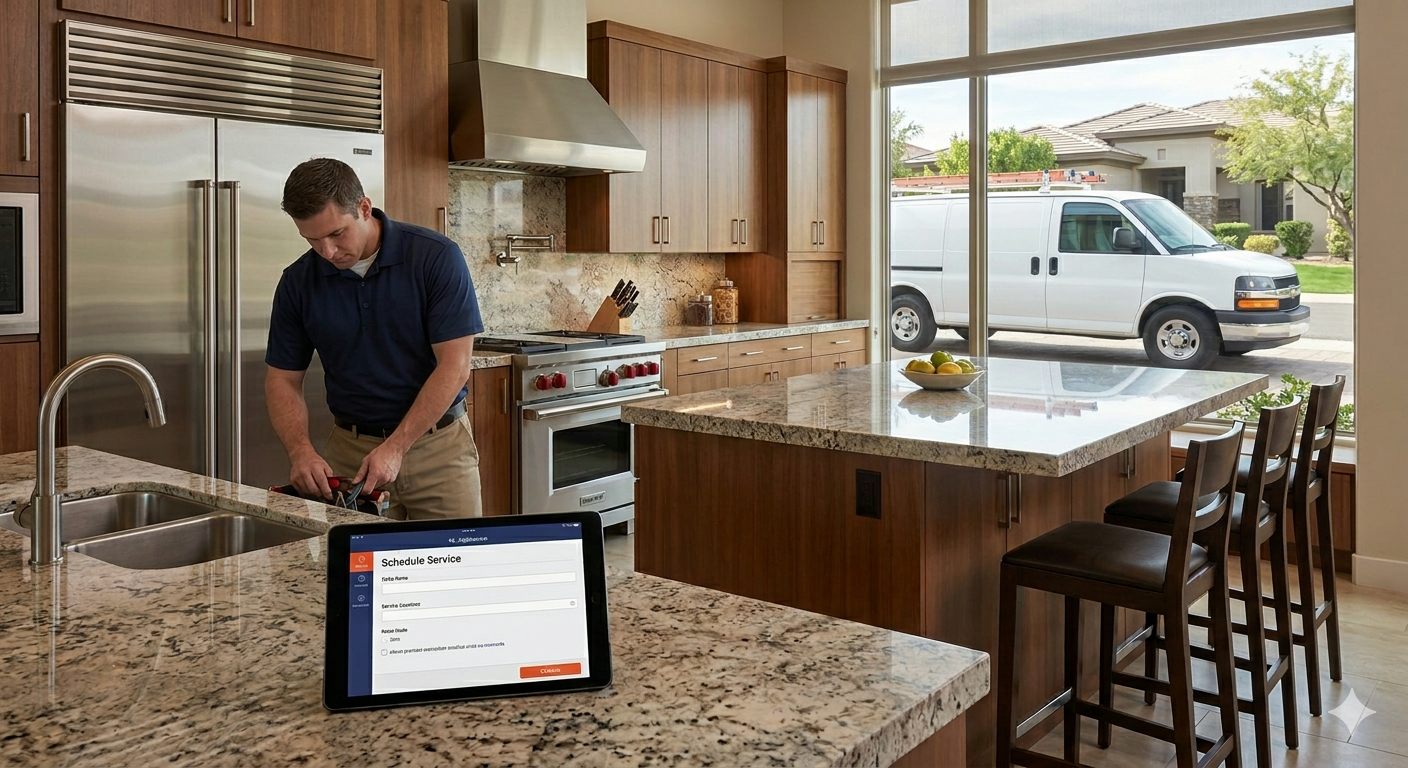 Mr. Appliance service vehicle serving Queen Creek and nearby East Valley communities